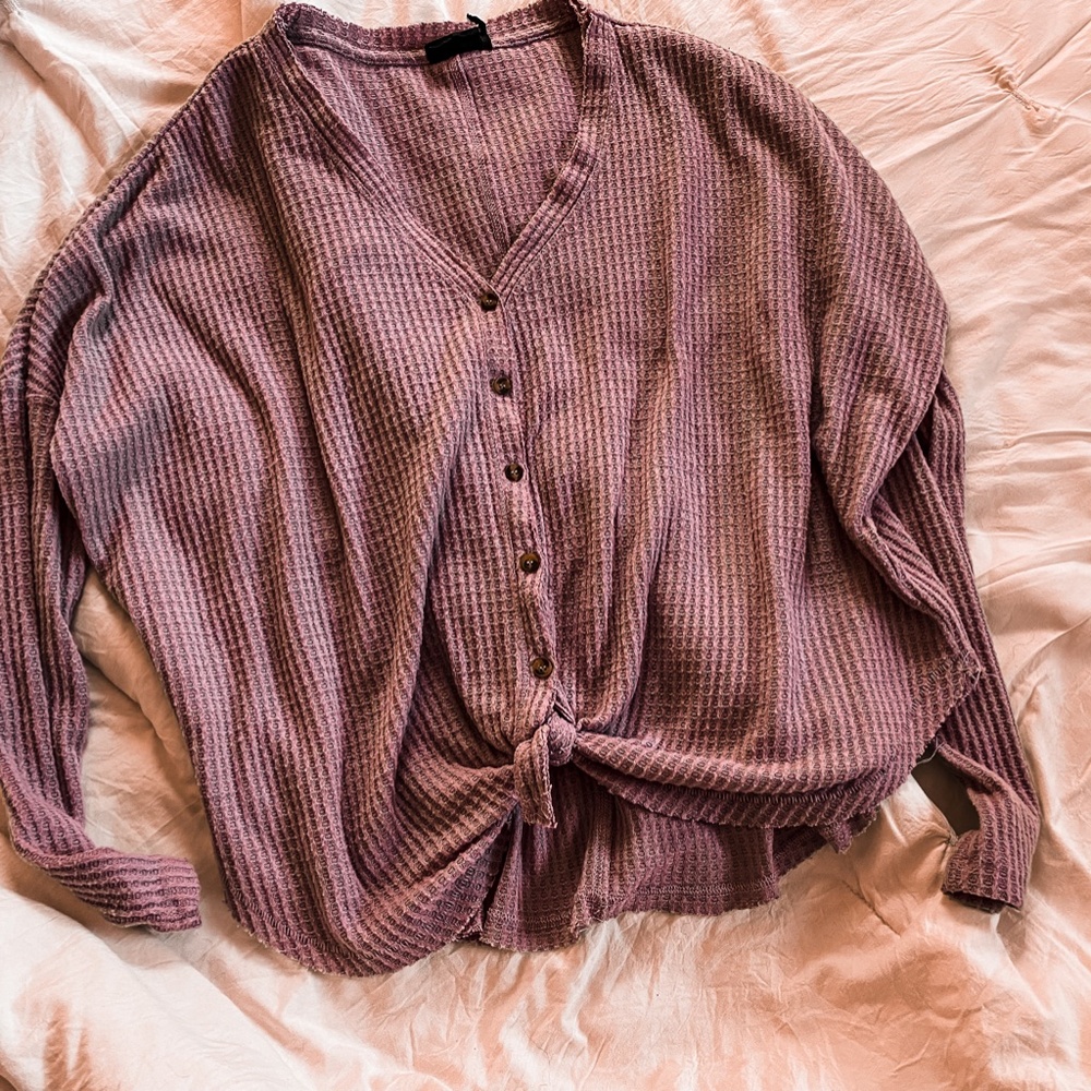 Free People Waffle Knit Top